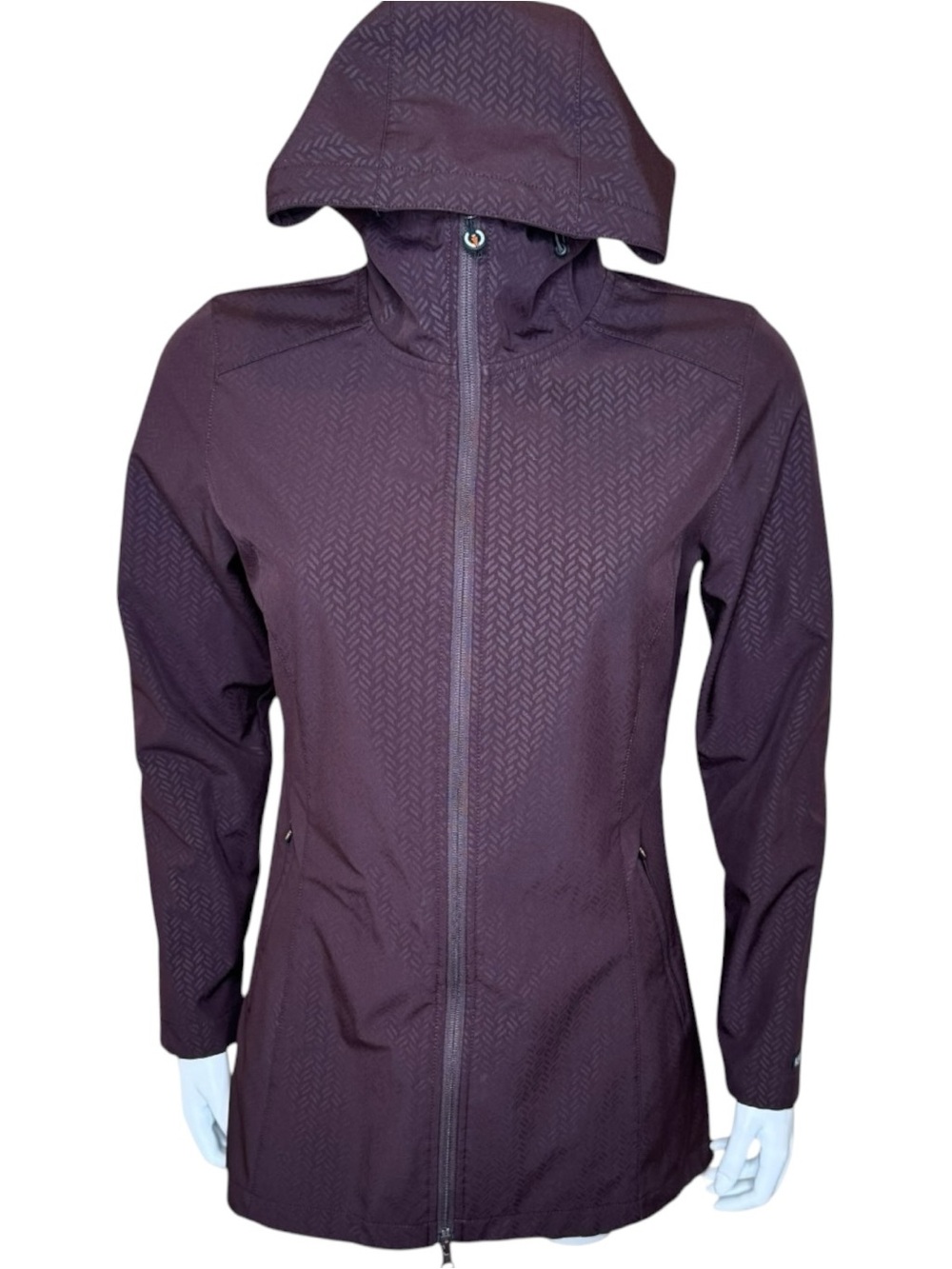 Kerrits Softshell Riding Jacket S Mid-Length Hooded Water Resistant Purple